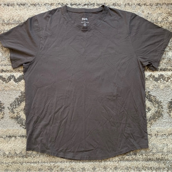 Perk Feel Good Tee Dark Grey Pima Cotton Short Sleeve Shirt XL - Picture 1 of 5